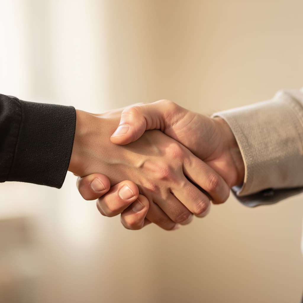 Two people shaking hands